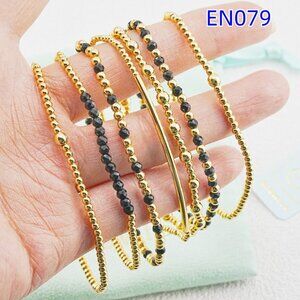 Enewton Gold Bead & Black Crystal Bracelet